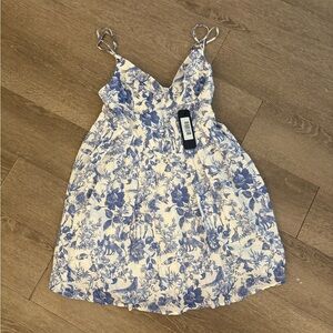 Vici Blue and White Floral Dress